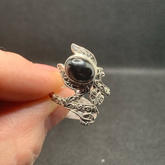 COPY - BALI LEGACY INDIAN BLACK STAR DIOPSIDE RING - Picture 4 of 9